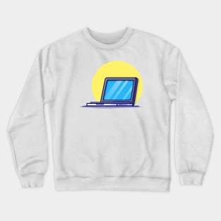 Laptop Cartoon Vector Icon Illustration (2) Crewneck Sweatshirt